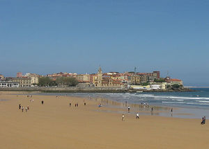 Gijon from San Lorenzo beach